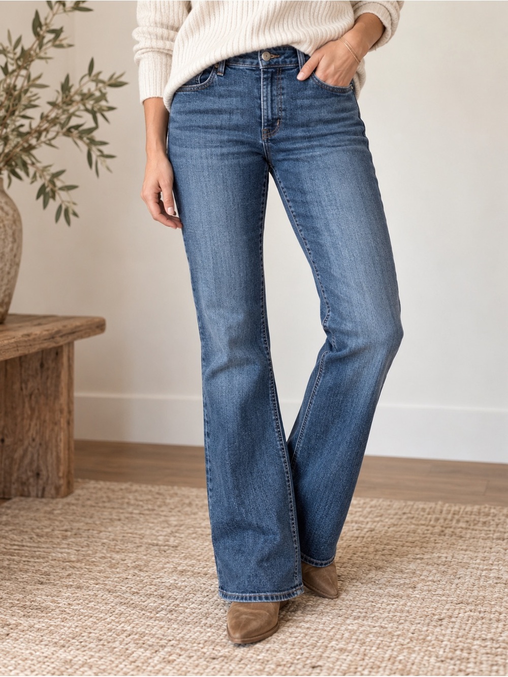 DKNY Soho Bootcut Jeans Size 14S Short 30” Medium Wash Denim
